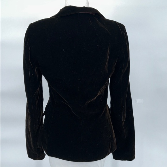 Darjoni Brown Velvet Blazer Jacket Women Size 6 Tailored Two Button - Picture 7 of 14